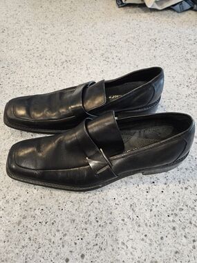 Kenneth Cole Men's Black Leather Slip-On Dress Loafers